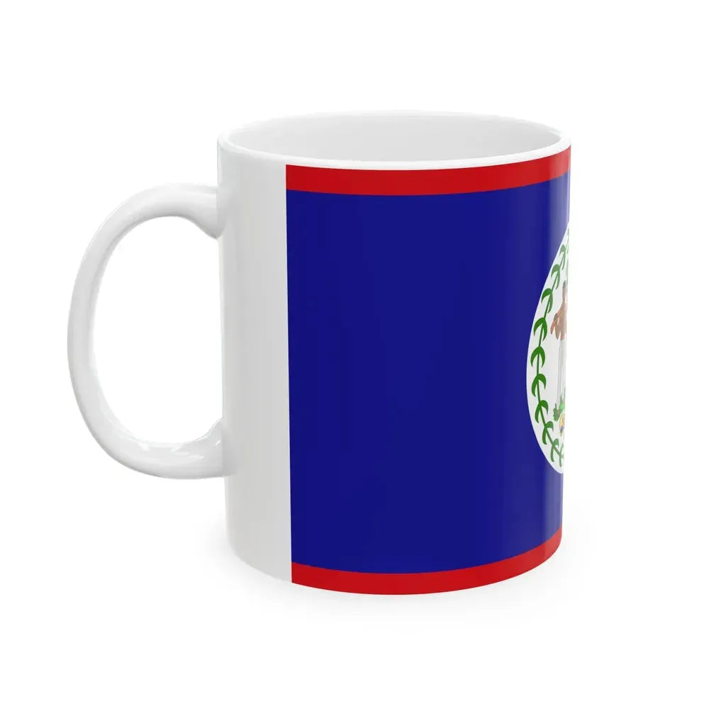 Flag of Belize (Belize) White Coffee Mug - Go Mug Yourself