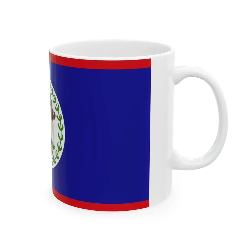 Flag of Belize (Belize) White Coffee Mug - Go Mug Yourself