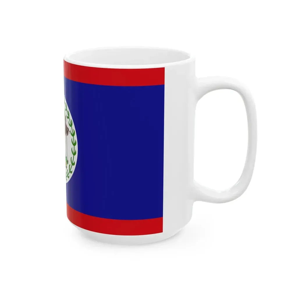 Flag of Belize (Belize) White Coffee Mug - Go Mug Yourself