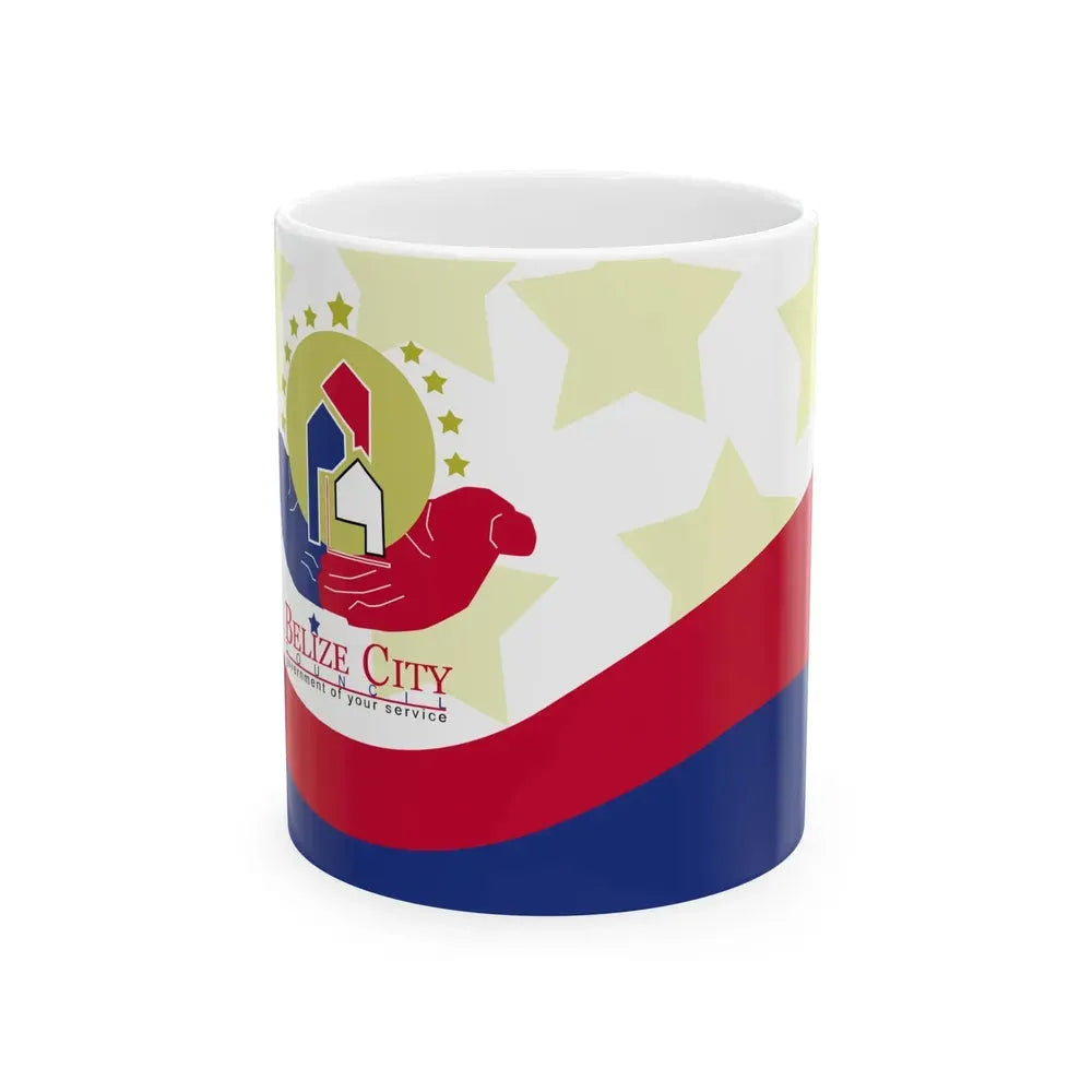 Flag of Belize City (Belize) White Coffee Mug 11oz - Go Mug Yourself