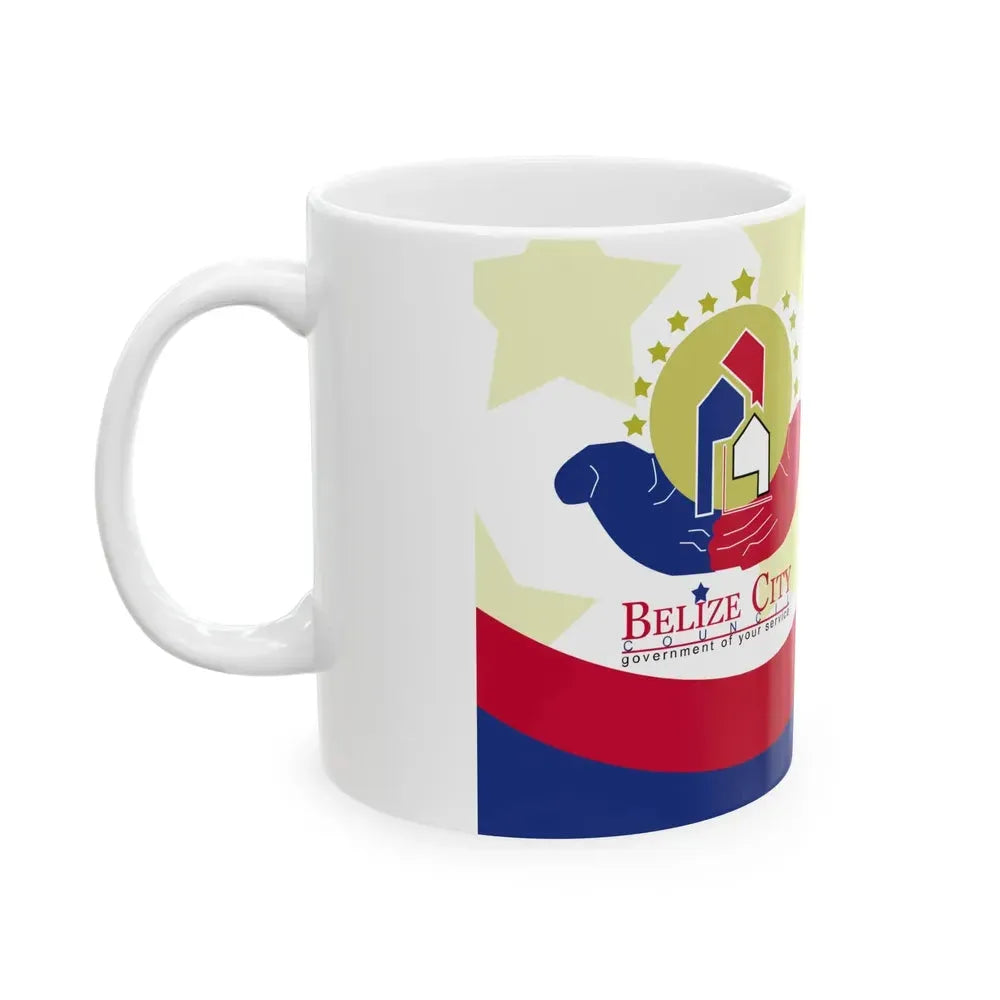 Flag of Belize City (Belize) White Coffee Mug - Go Mug Yourself