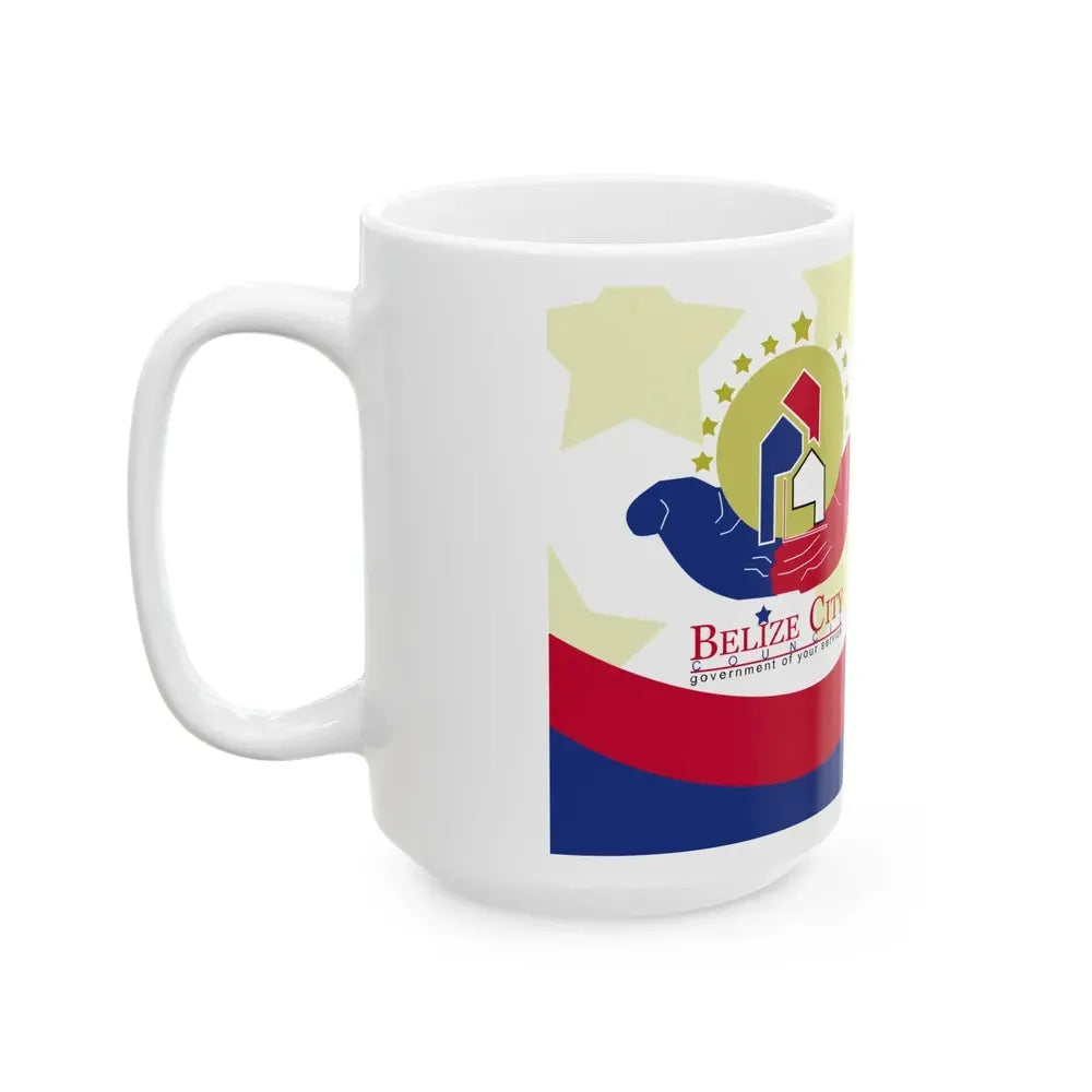 Flag of Belize City (Belize) White Coffee Mug - Go Mug Yourself
