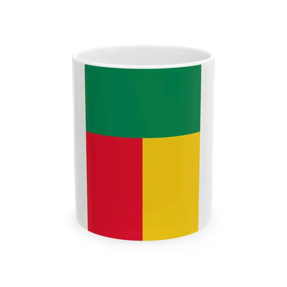 Flag of Benin vertical (Benin) White Coffee Mug 11oz - Go Mug Yourself