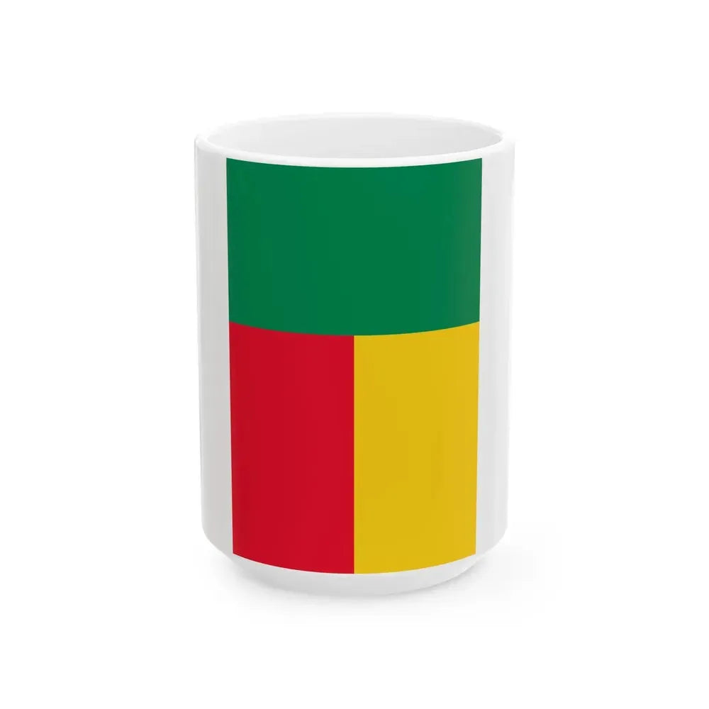 Flag of Benin vertical (Benin) White Coffee Mug 15oz - Go Mug Yourself