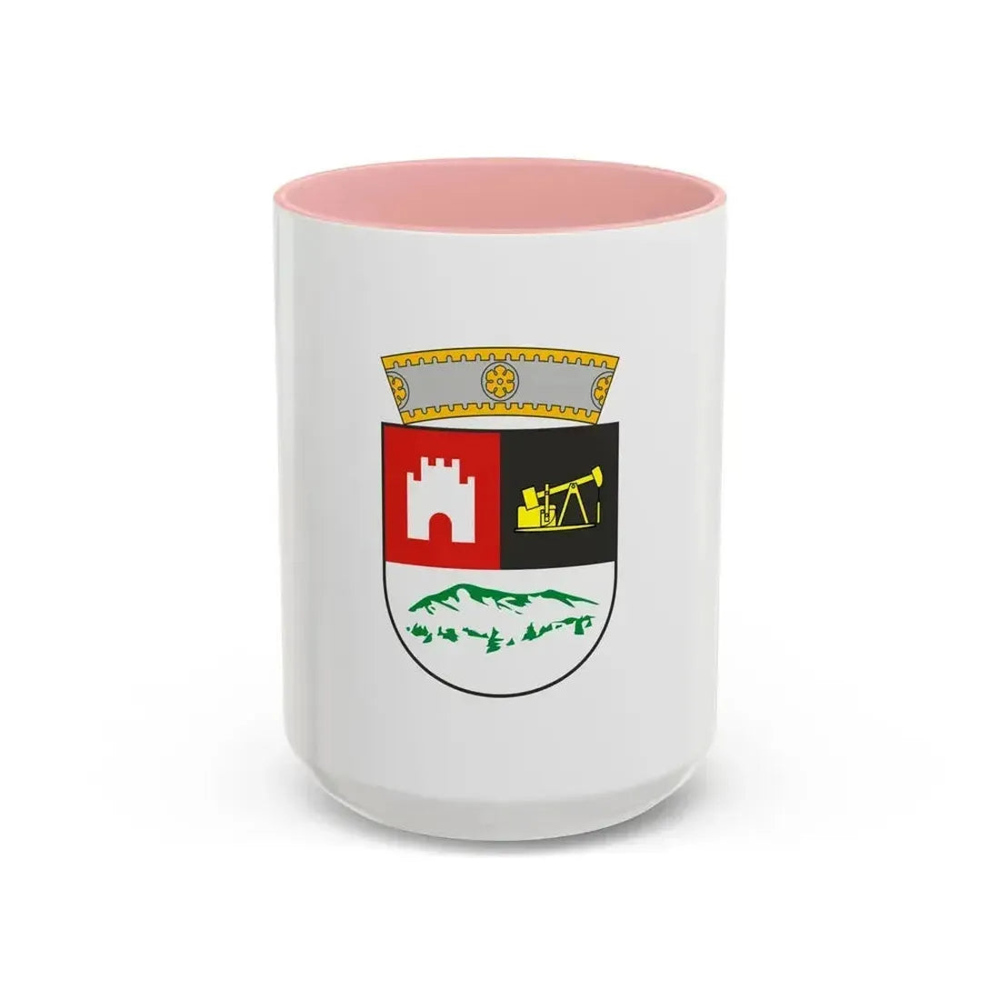 Flag of Berat Albania - Accent Coffee Mug 15oz Pink - Go Mug Yourself