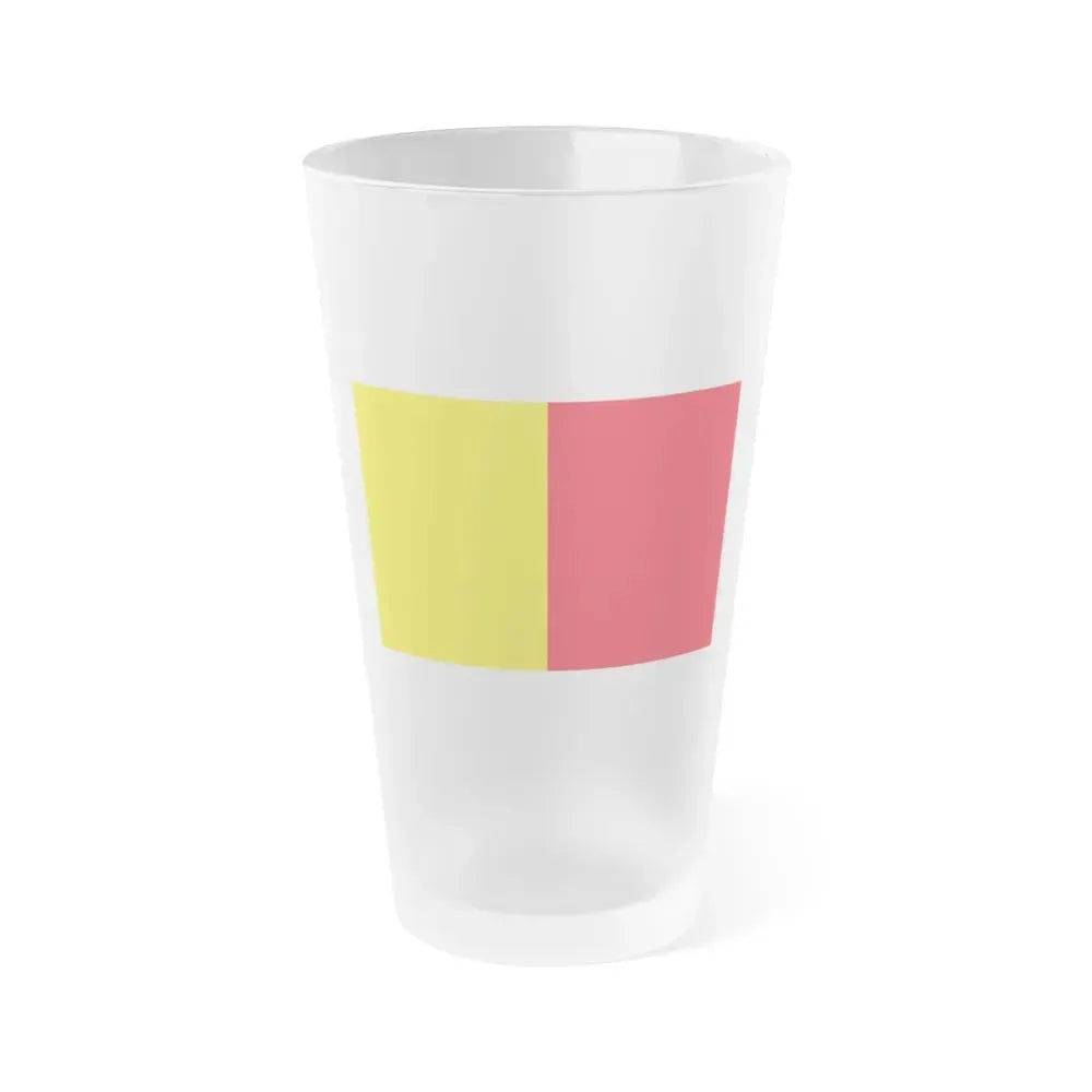 Flag of Bergamo Italy - Frosted Pint Glass 16oz 16oz Frosted - Go Mug Yourself