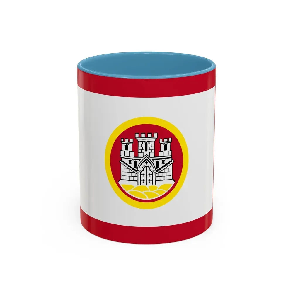 Flag of Bergen Vestland Norway - Accent Coffee Mug 11oz Light Blue - Go Mug Yourself