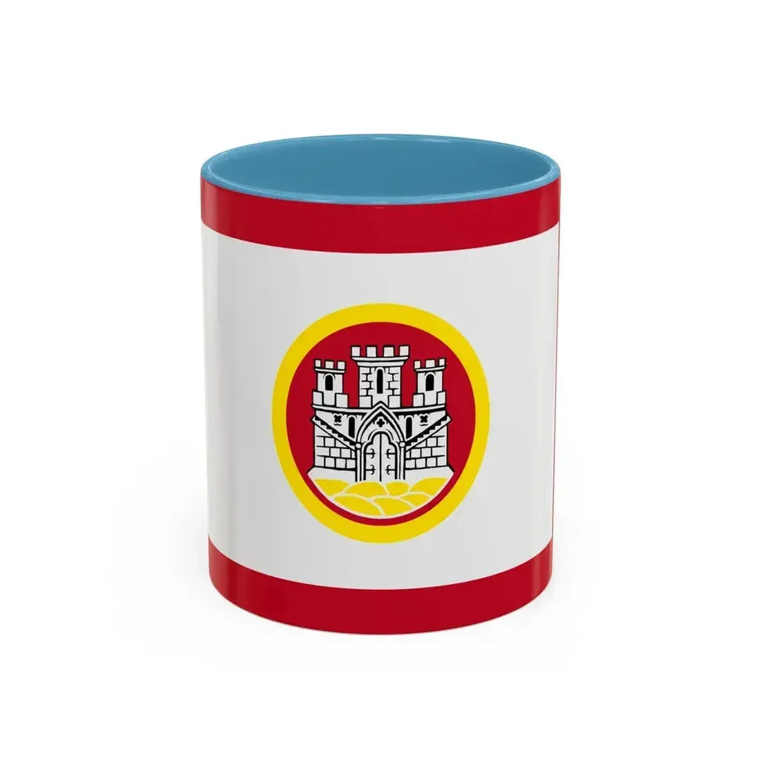 Flag of Bergen Vestland Norway - Accent Coffee Mug 11oz Light Blue - Go Mug Yourself