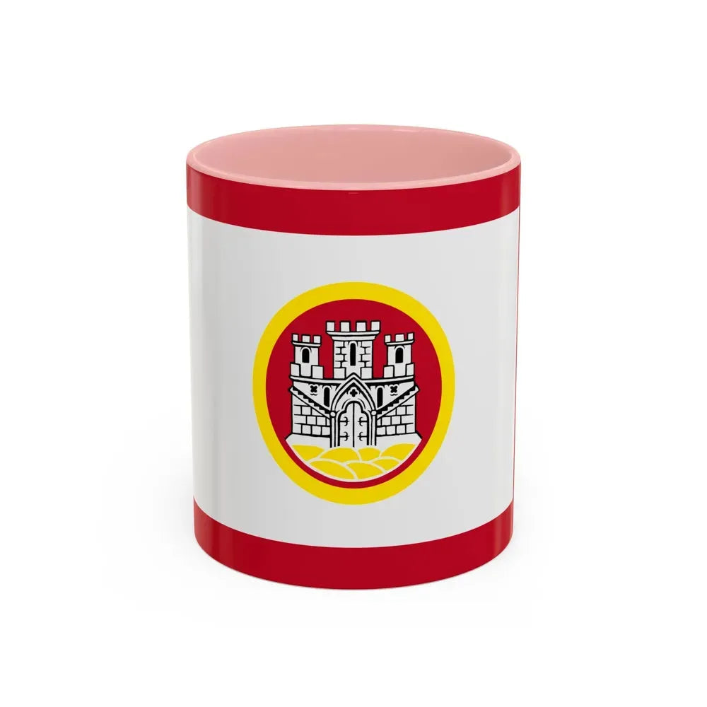 Flag of Bergen Vestland Norway - Accent Coffee Mug 11oz Pink - Go Mug Yourself