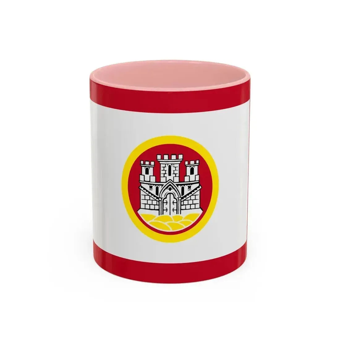Flag of Bergen Vestland Norway - Accent Coffee Mug 11oz Pink - Go Mug Yourself