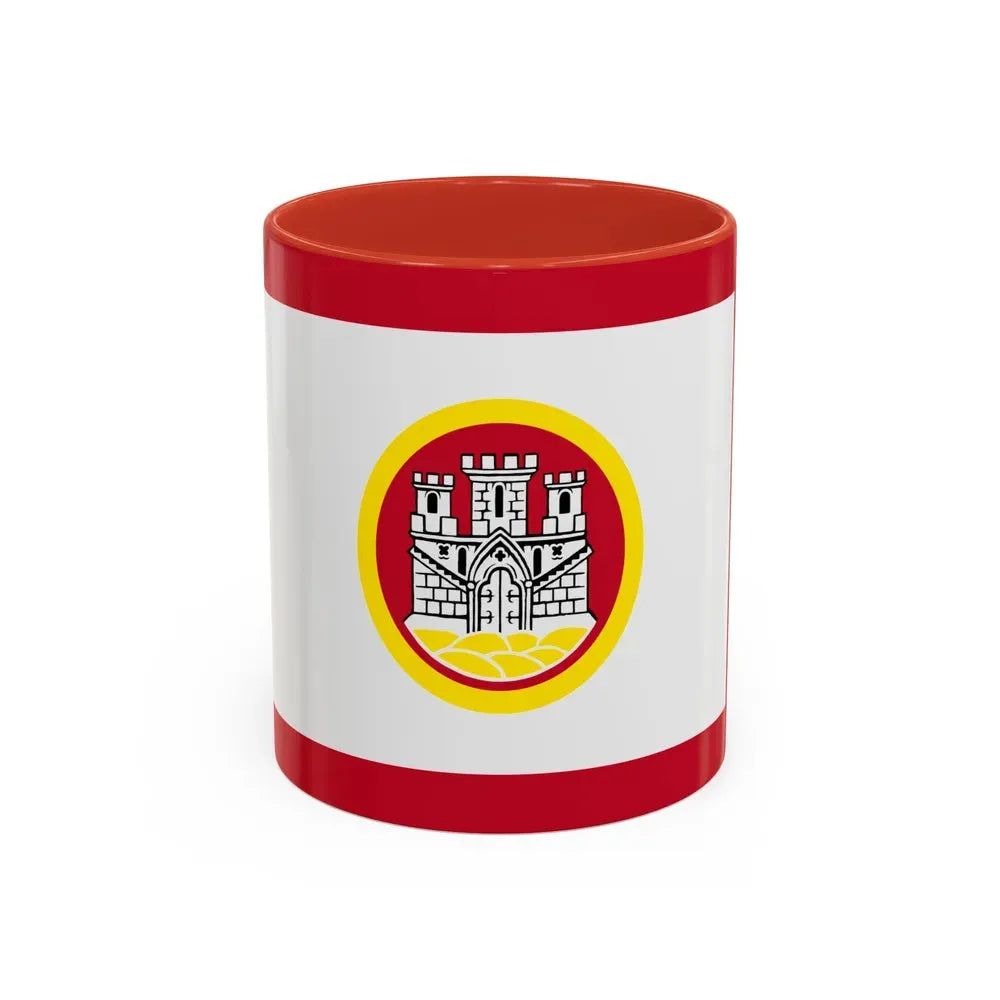 Flag of Bergen Vestland Norway - Accent Coffee Mug 11oz Red - Go Mug Yourself