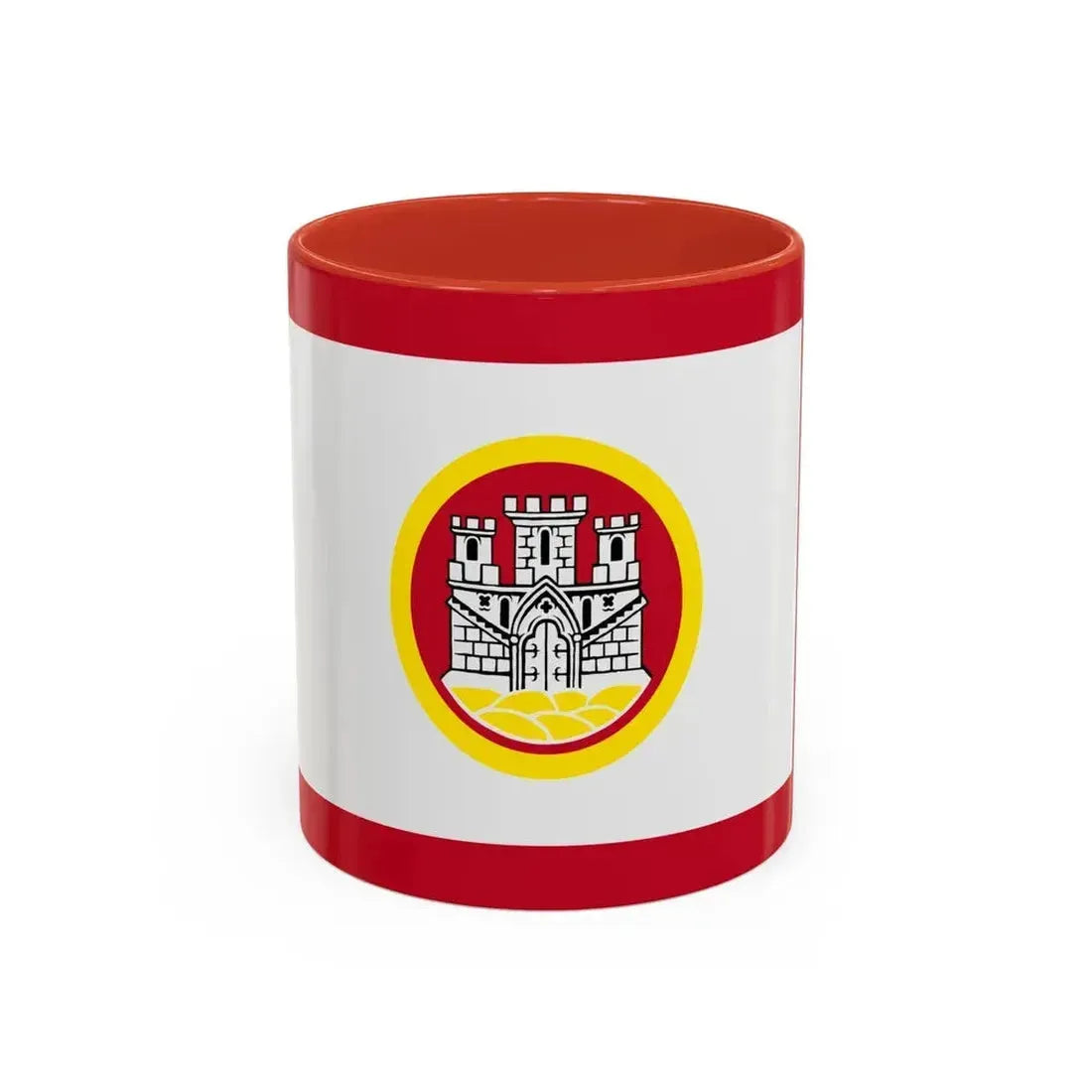 Flag of Bergen Vestland Norway - Accent Coffee Mug 11oz Red - Go Mug Yourself