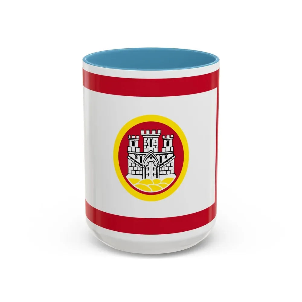 Flag of Bergen Vestland Norway - Accent Coffee Mug 15oz Light Blue - Go Mug Yourself