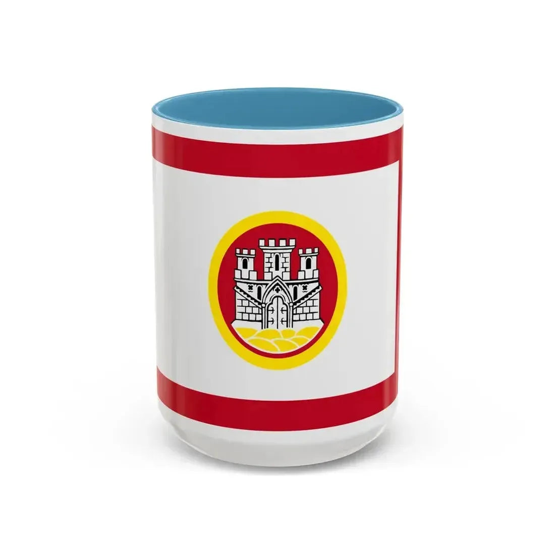 Flag of Bergen Vestland Norway - Accent Coffee Mug 15oz Light Blue - Go Mug Yourself