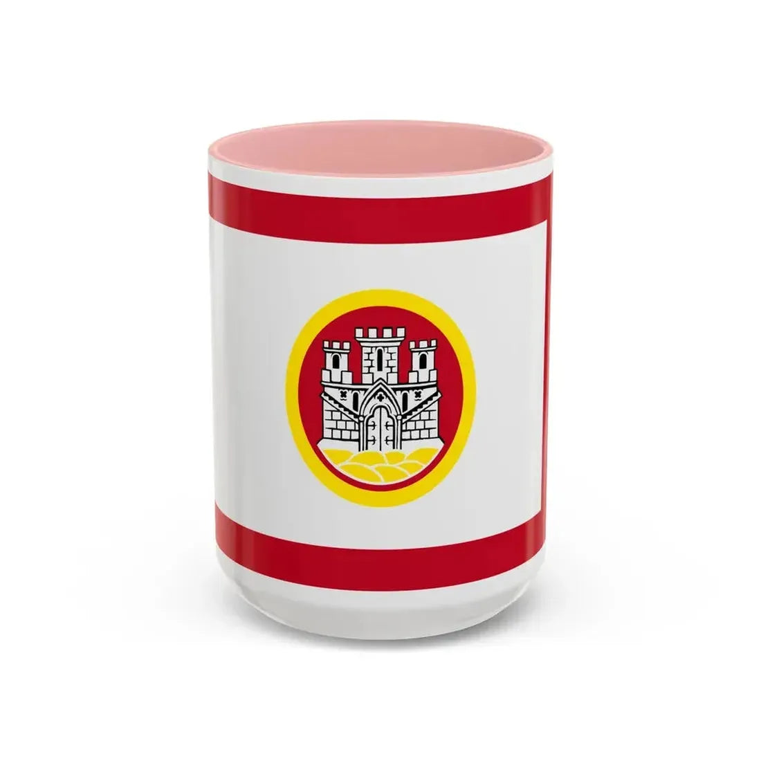 Flag of Bergen Vestland Norway - Accent Coffee Mug 15oz Pink - Go Mug Yourself