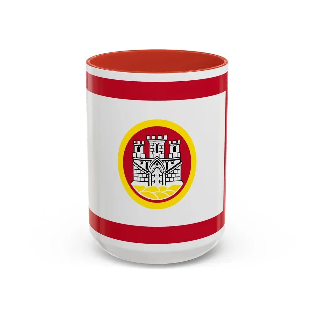 Flag of Bergen Vestland Norway - Accent Coffee Mug 15oz Red - Go Mug Yourself