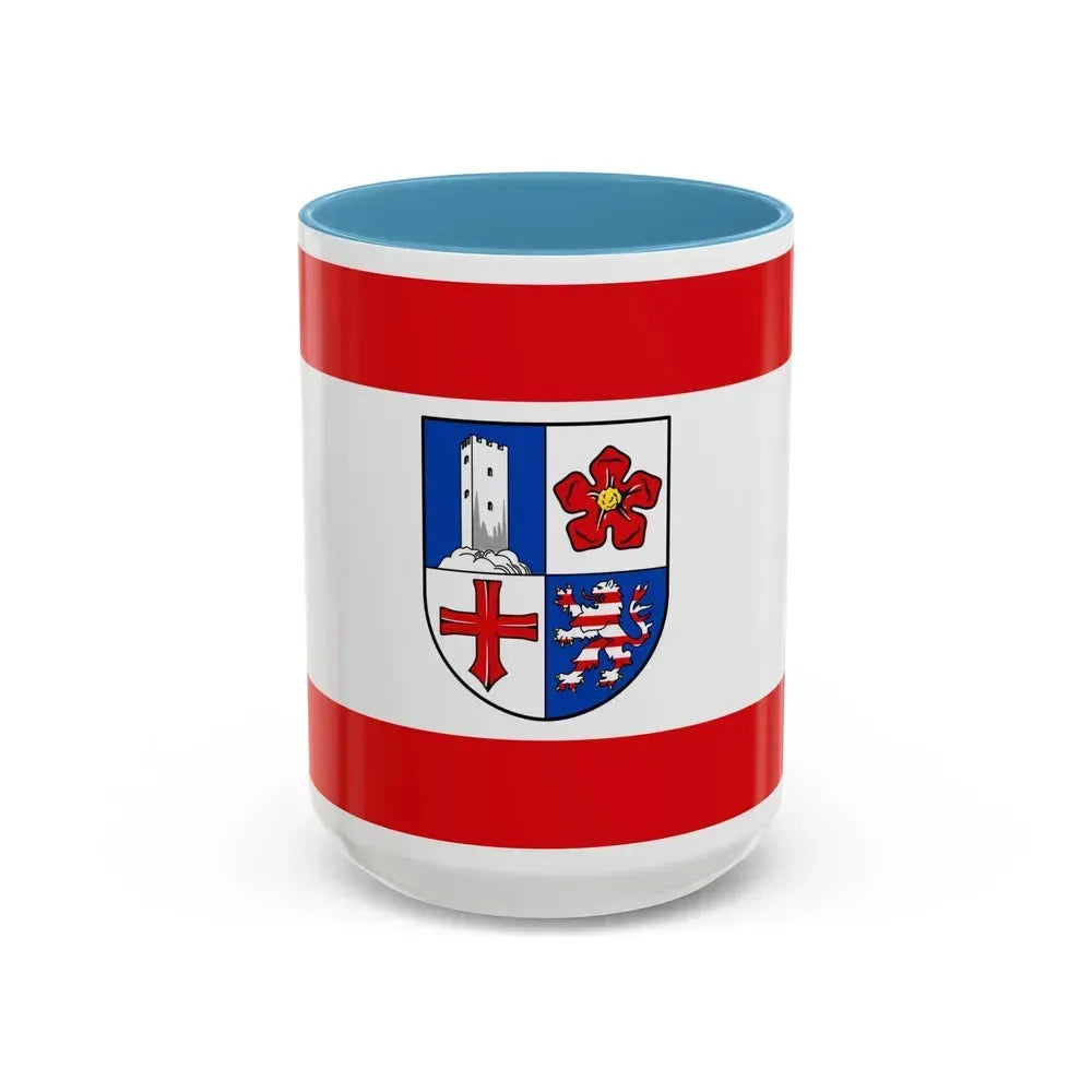 Flag of Bergstrasse Germany - Accent Coffee Mug 15oz Light Blue - Go Mug Yourself