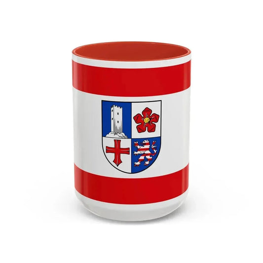 Flag of Bergstrasse Germany - Accent Coffee Mug 15oz Red - Go Mug Yourself