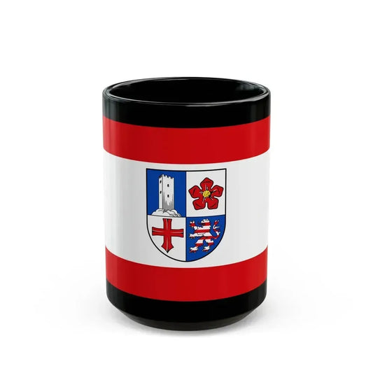 Flag of Bergstrasse Germany - Black Coffee Mug 15oz - Go Mug Yourself