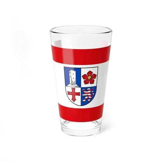 Flag of Bergstrasse Germany - Pint Glass 16oz 16oz - Go Mug Yourself