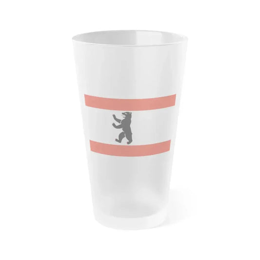 Flag of Berlin Germany - Frosted Pint Glass 16oz 16oz Frosted - Go Mug Yourself