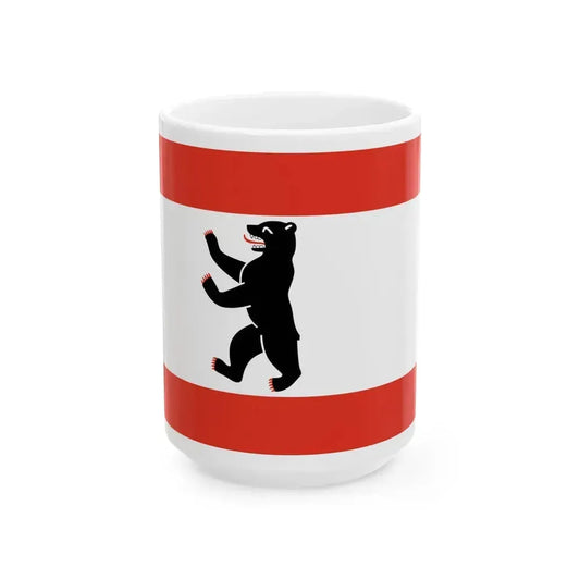 Flag of Berlin Germany - White Coffee Mug 15oz - Go Mug Yourself