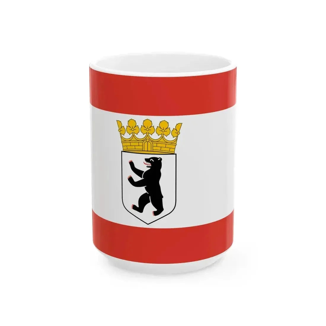 Flag of Berlin state (Germany) White Coffee Mug 15oz - Go Mug Yourself