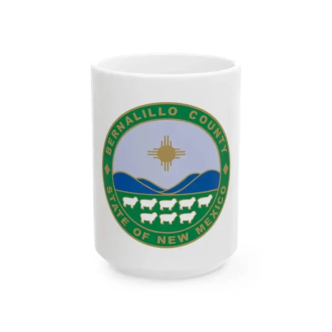 Flag of Bernalillo County New Mexico (Mexico) White Coffee Mug 15oz - Go Mug Yourself
