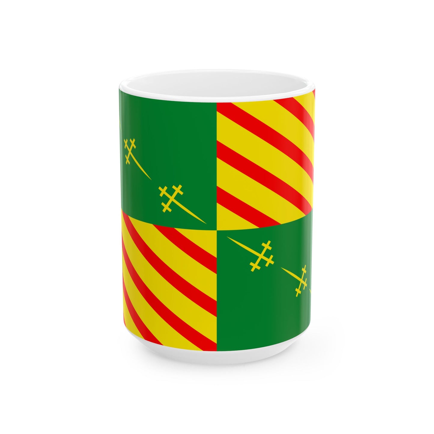 Flag of Bernissart (Belgium) White Coffee Mug-15oz-Go Mug Yourself