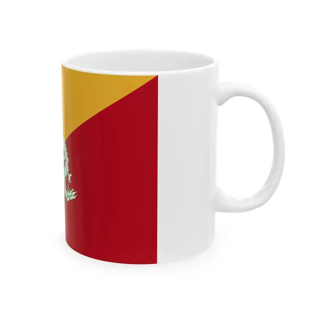 Flag of Bhutan 1949-1956 3-2 (Bhutan) White Coffee Mug - Go Mug Yourself