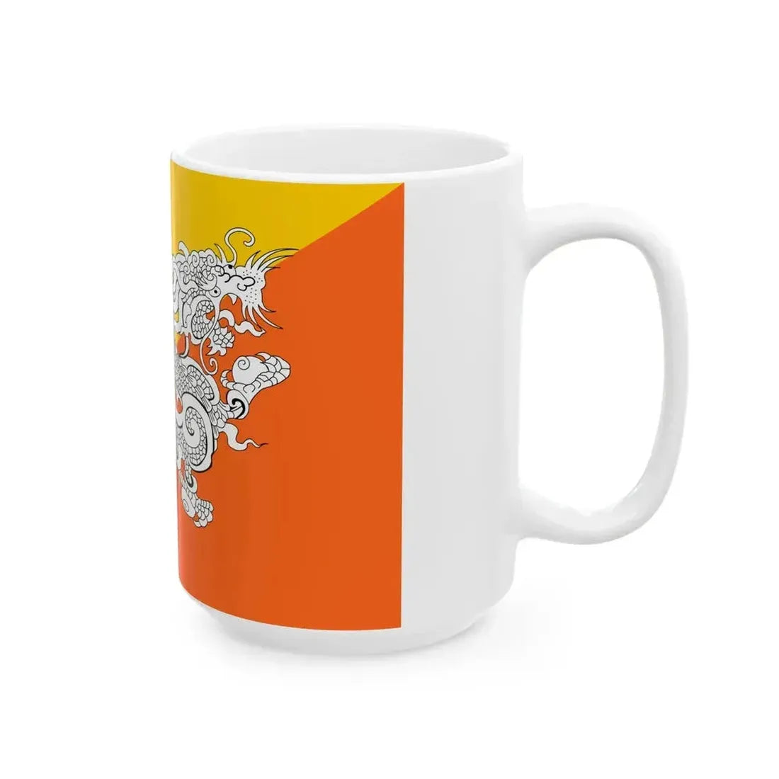 Flag of Bhutan alternate (Bhutan) White Coffee Mug - Go Mug Yourself
