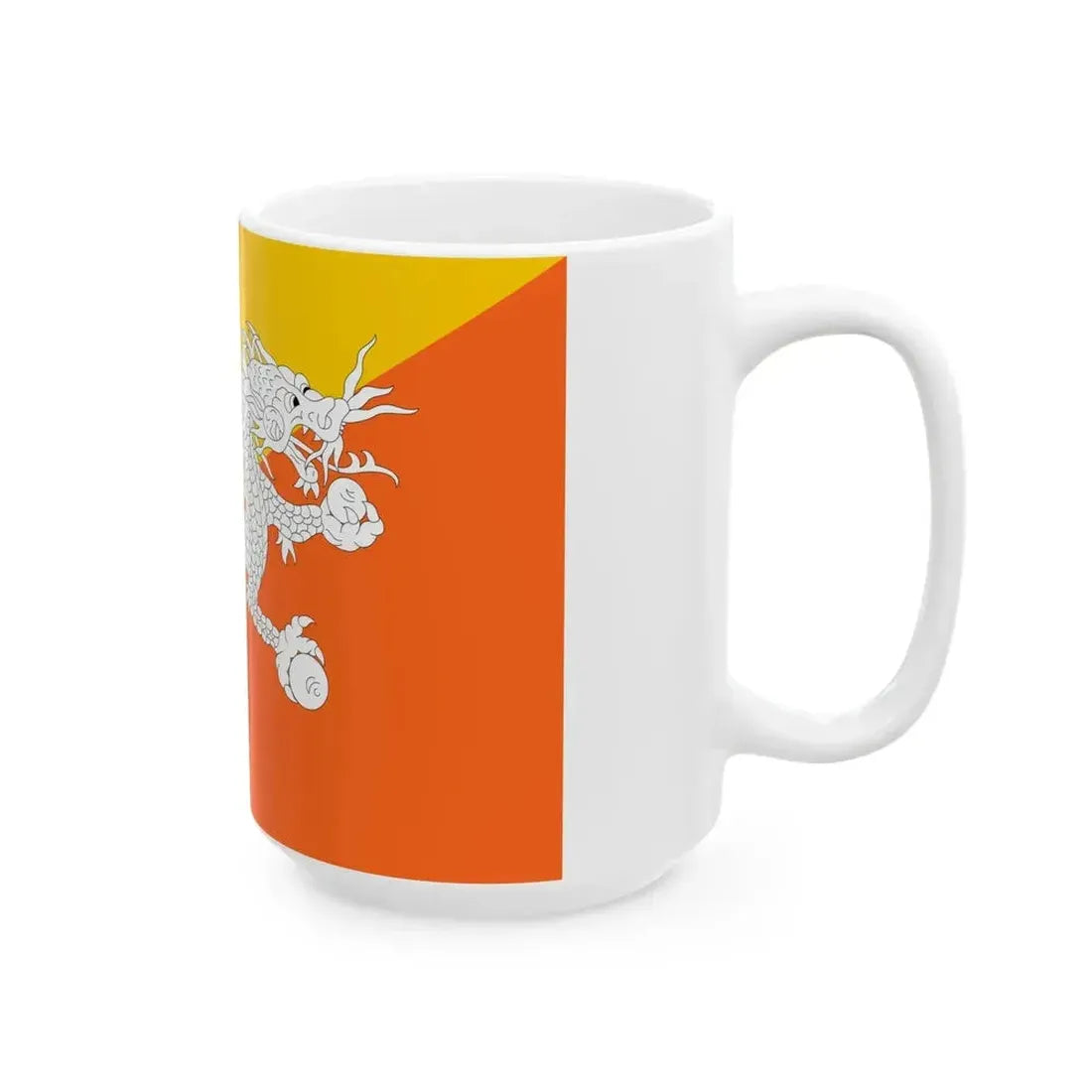 Flag of Bhutan (Bhutan) White Coffee Mug - Go Mug Yourself