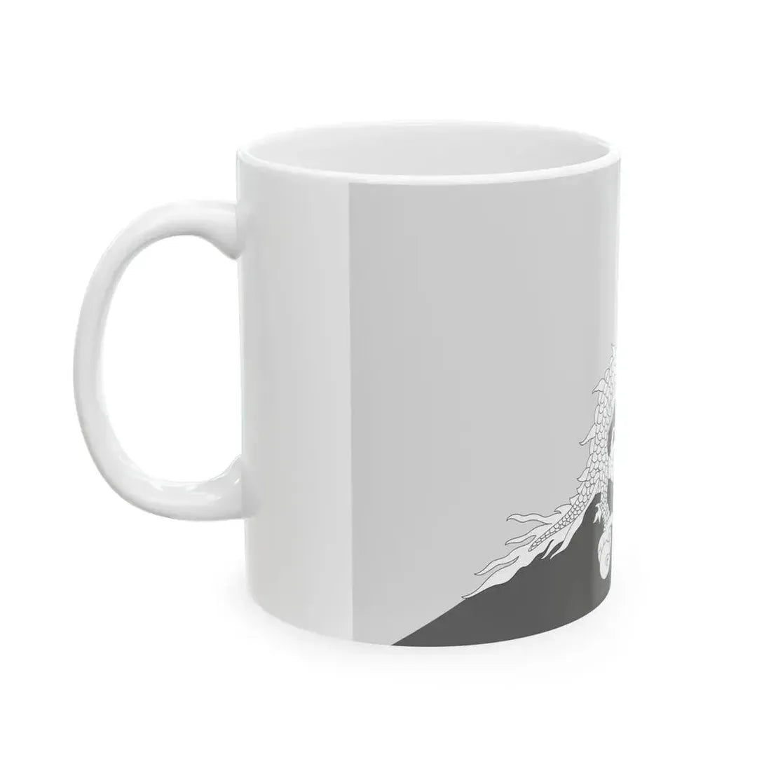 Flag of Bhutan black and white variant 1 (Bhutan) White Coffee Mug - Go Mug Yourself