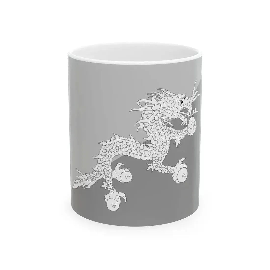 Flag of Bhutan black and white variant 2 (Bhutan) White Coffee Mug 11oz - Go Mug Yourself