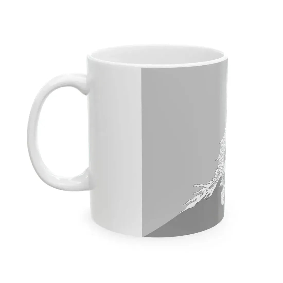 Flag of Bhutan black and white variant 2 (Bhutan) White Coffee Mug - Go Mug Yourself