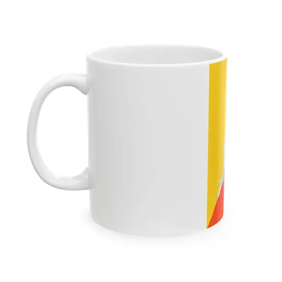 Flag of Bhutan vertical (Bhutan) White Coffee Mug - Go Mug Yourself