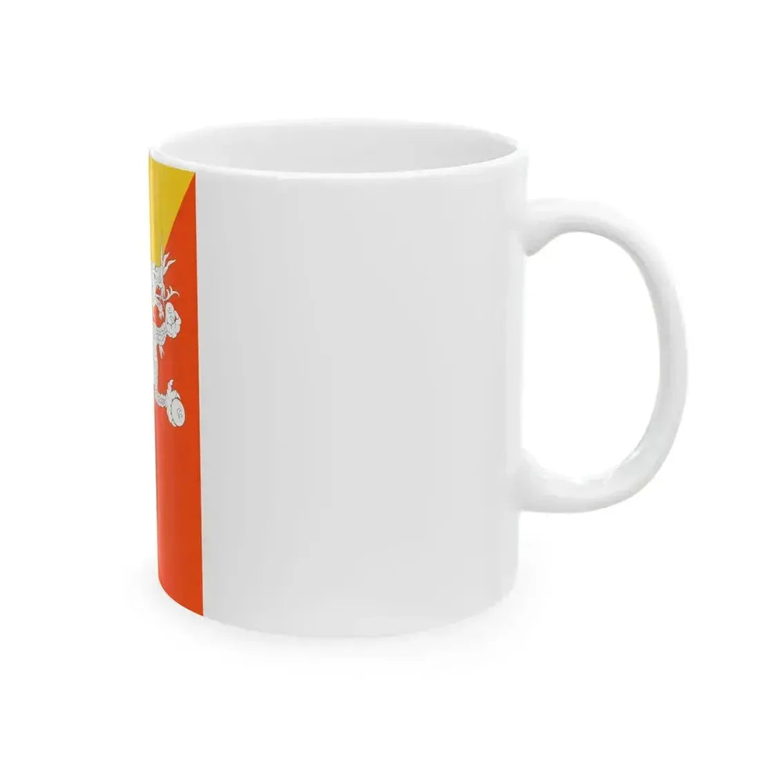 Flag of Bhutan vertical (Bhutan) White Coffee Mug - Go Mug Yourself