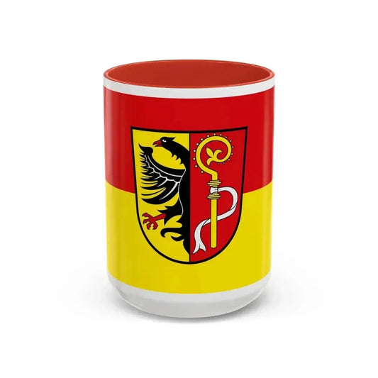 Flag of Biberach Germany - Accent Coffee Mug 15oz Red - Go Mug Yourself