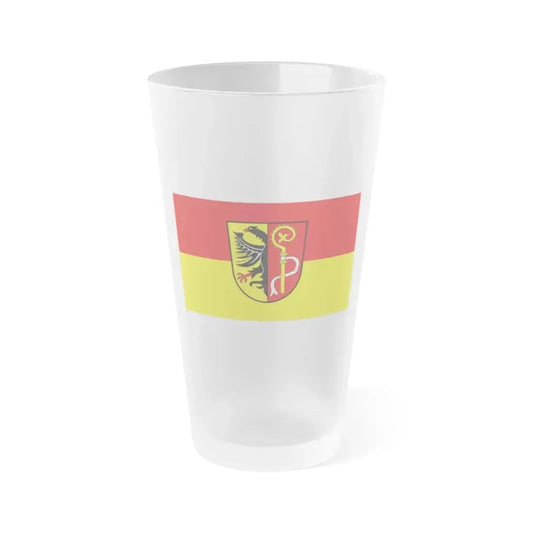 Flag of Biberach Germany - Frosted Pint Glass 16oz 16oz Frosted - Go Mug Yourself