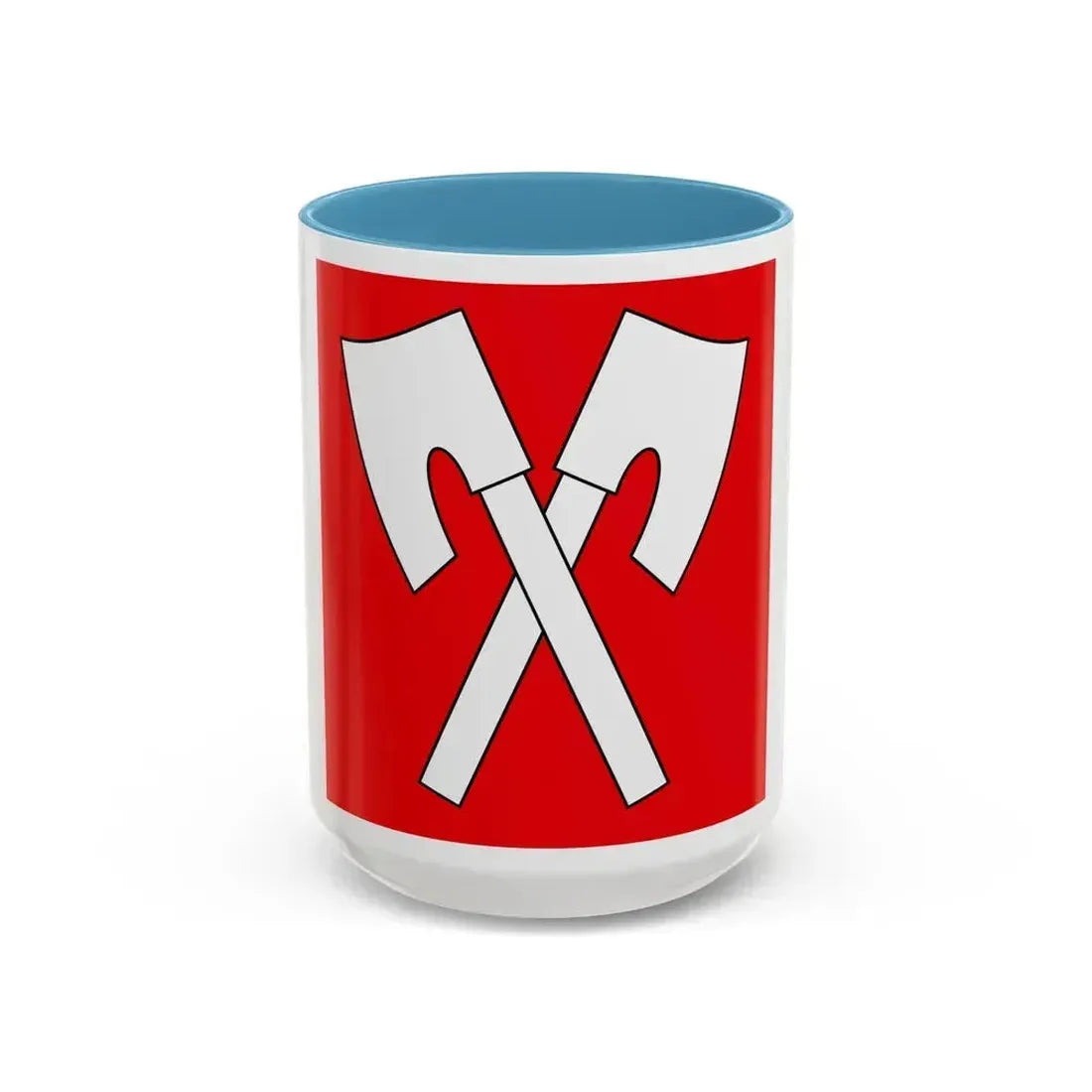 Flag of Biel Switzerland - Accent Coffee Mug 15oz Light Blue - Go Mug Yourself