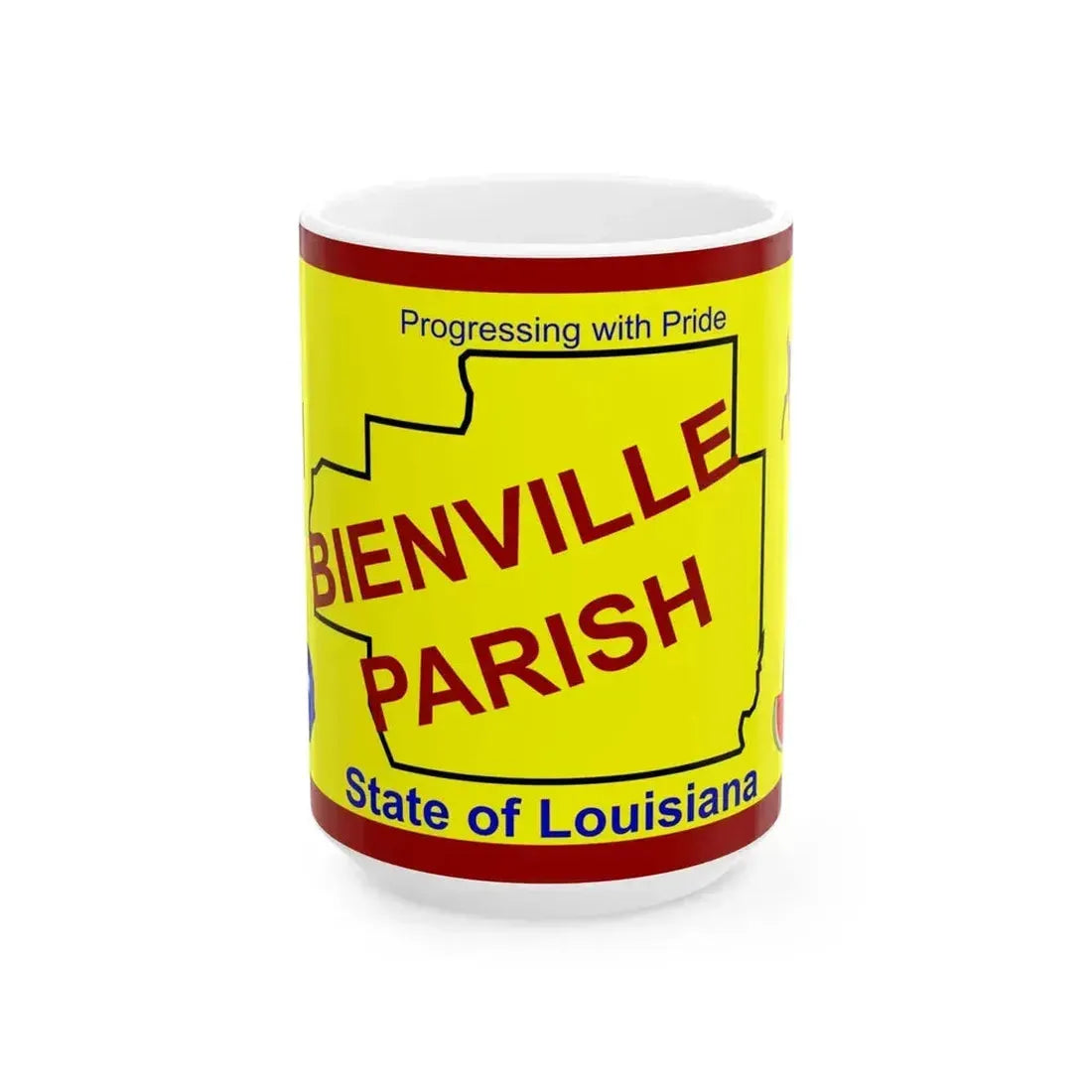 Flag of Bienville Parish Louisiana (United States) White Coffee Mug 15oz - Go Mug Yourself