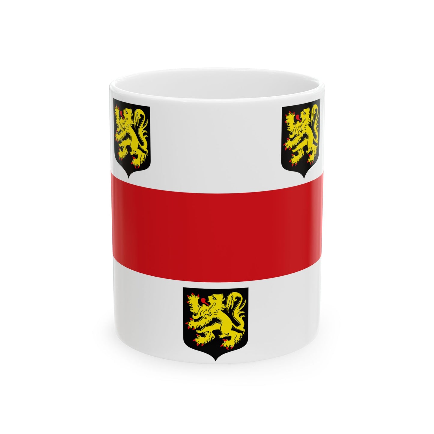 Flag of Bierbeek (Belgium) White Coffee Mug-11oz-Go Mug Yourself