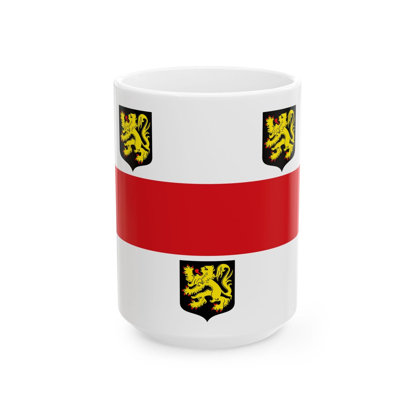 Flag of Bierbeek (Belgium) White Coffee Mug-15oz-Go Mug Yourself
