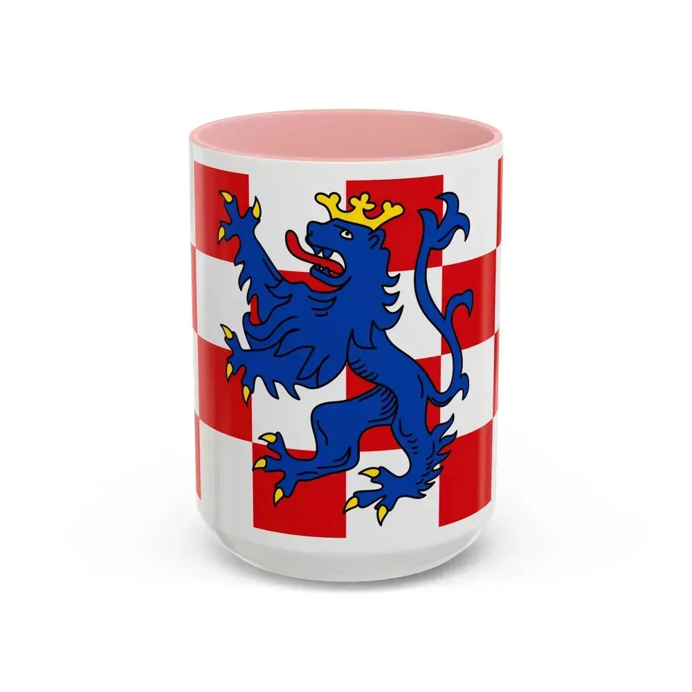 Flag of Birkenfeld Germany - Accent Coffee Mug 15oz Pink - Go Mug Yourself