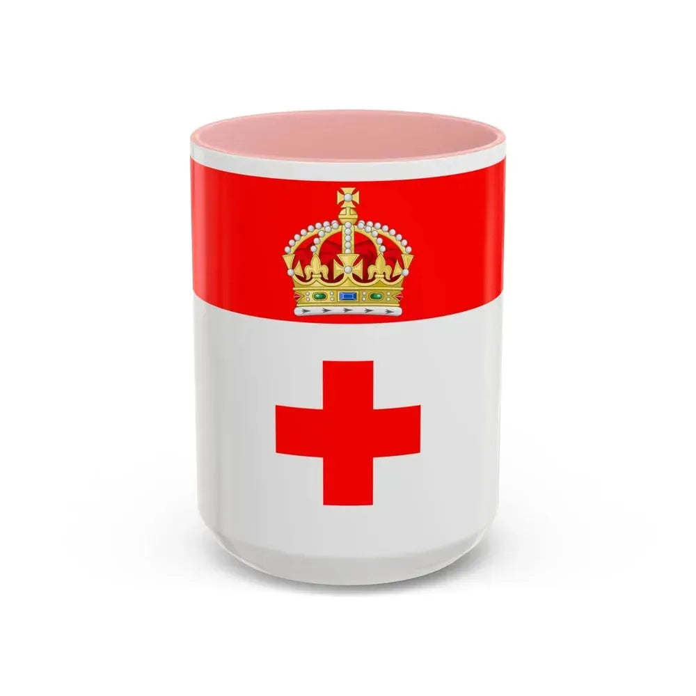 Flag of Birkirkara Malta - Accent Coffee Mug 15oz Pink - Go Mug Yourself