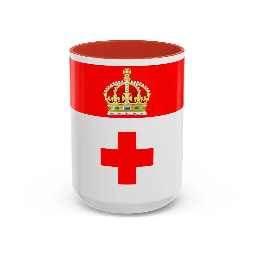 Flag of Birkirkara Malta - Accent Coffee Mug 15oz Red - Go Mug Yourself