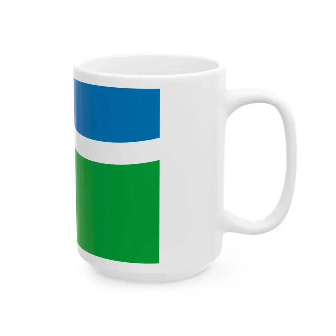Flag of Blagoveschensky rayon Amur oblast 2009-09 (Russia) White Coffee Mug - Go Mug Yourself