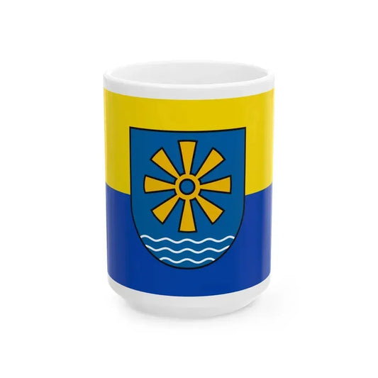 Flag of Bodenseekreis 2 Germany - White Coffee Mug 15oz - Go Mug Yourself