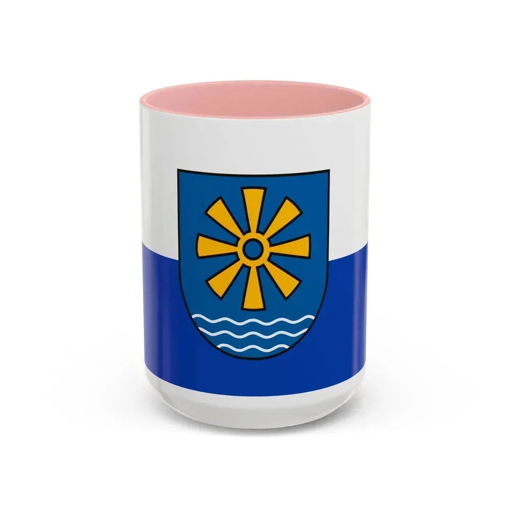Flag of Bodenseekreis Germany - Accent Coffee Mug 15oz Pink - Go Mug Yourself