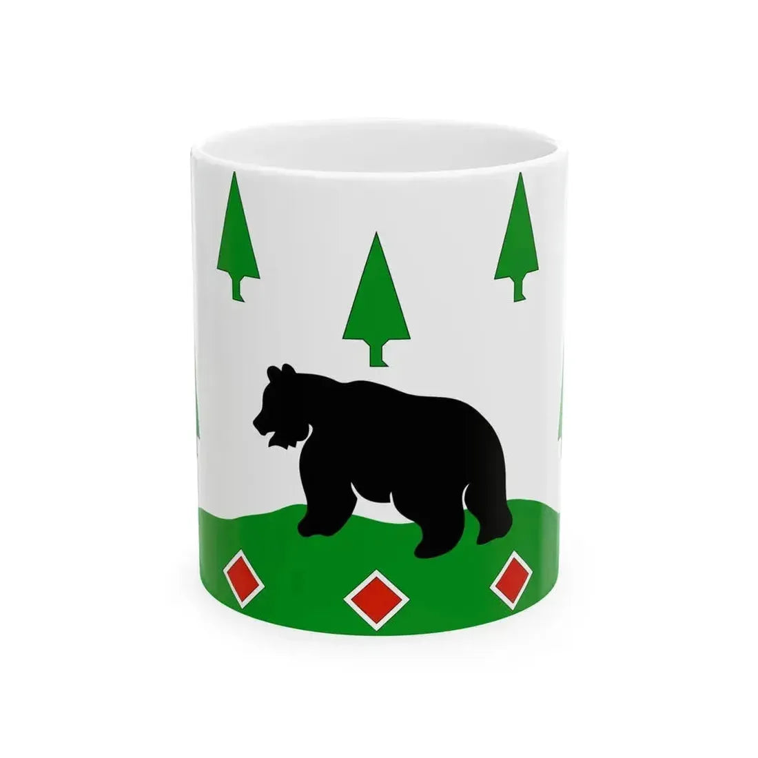Flag of Boksitogorsky rayon (Russia) White Coffee Mug 11oz - Go Mug Yourself